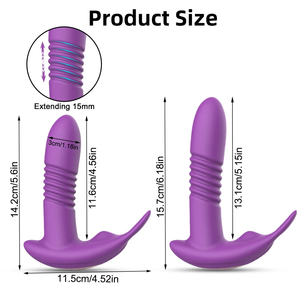 Vibrador Luna Wearable color lila para uso en pareja con control remoto inalámbrico.